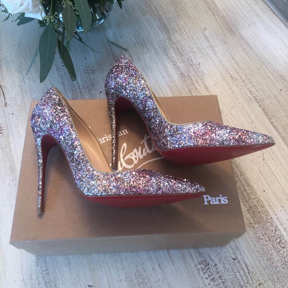 🎁🎄Christian Louboutin Glittery Aquamarine🎁🎄 - Picture 2 of 13